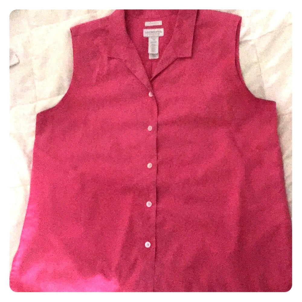 Sleeveless button down blouse